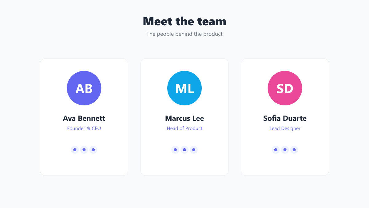 Team Section preview